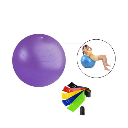 Pelota bobath + set de 5 bandas en diferentes resistencias