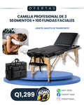 Camilla profesional de 3 secciones + 100 fundas faciales