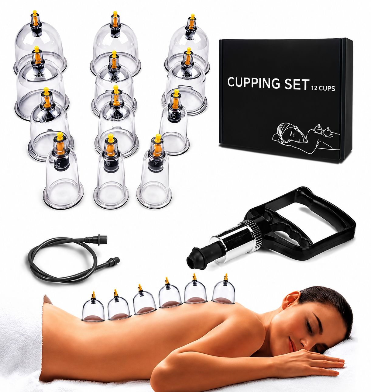 Juego de ventosas, cupping de 12 piezas