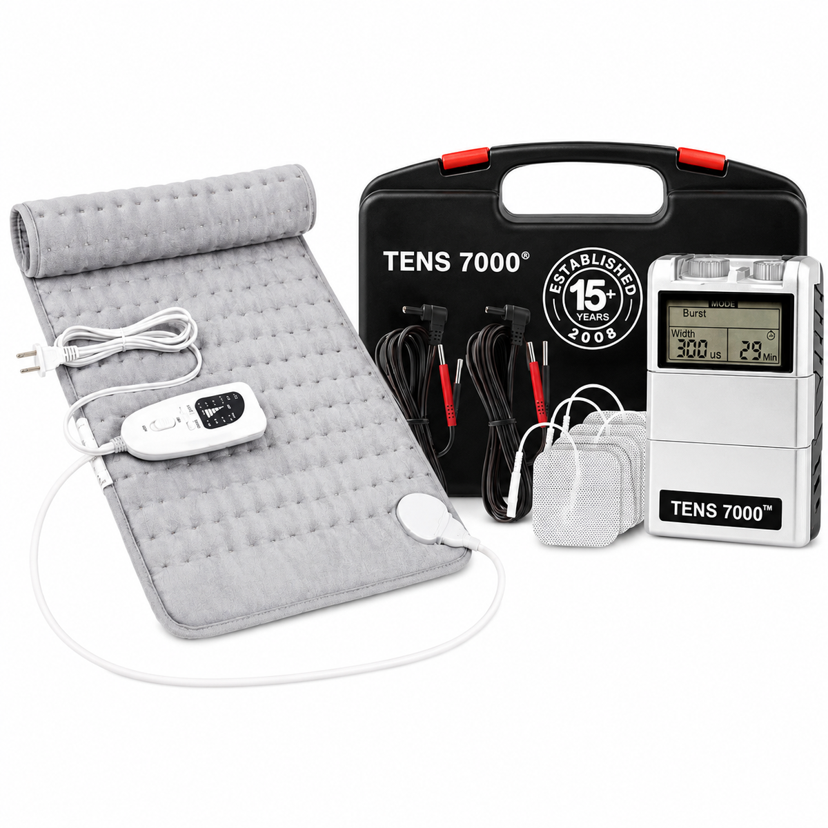 Manta térmica + electroestimulador digital tens 7000