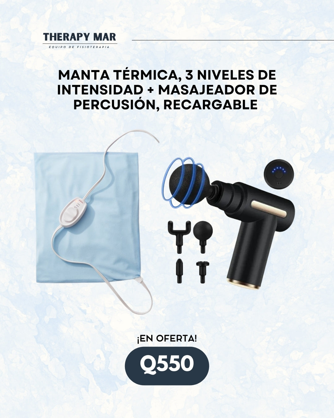 Manta térmica + pistola de percusión