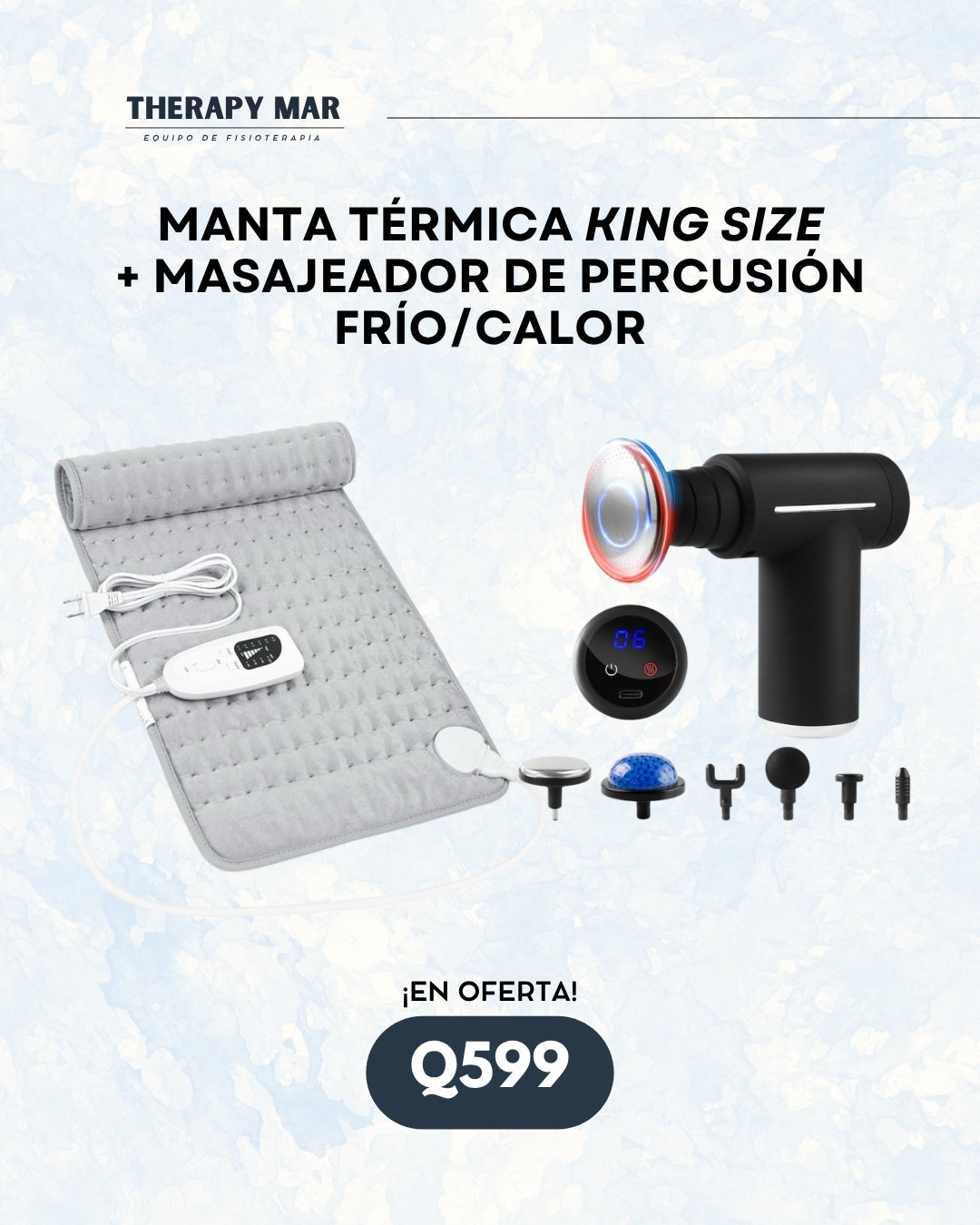 Manta térmica + pistola de percusión