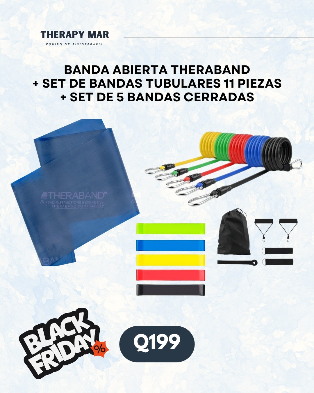 Banda theraband + bandas tubulares + bandas cerradas