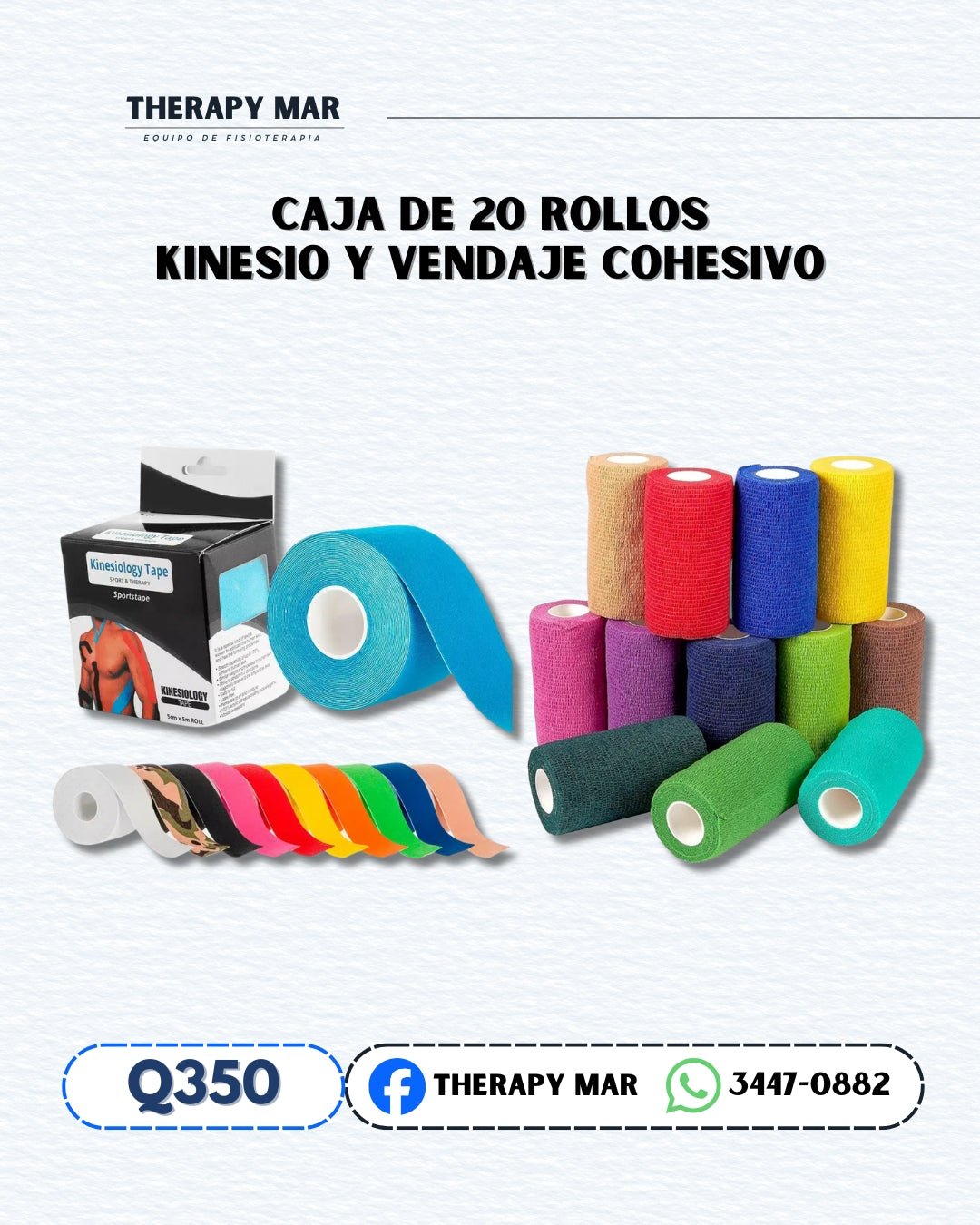 Kinesio y vendaje cohesivo (caja de 20 rollos)