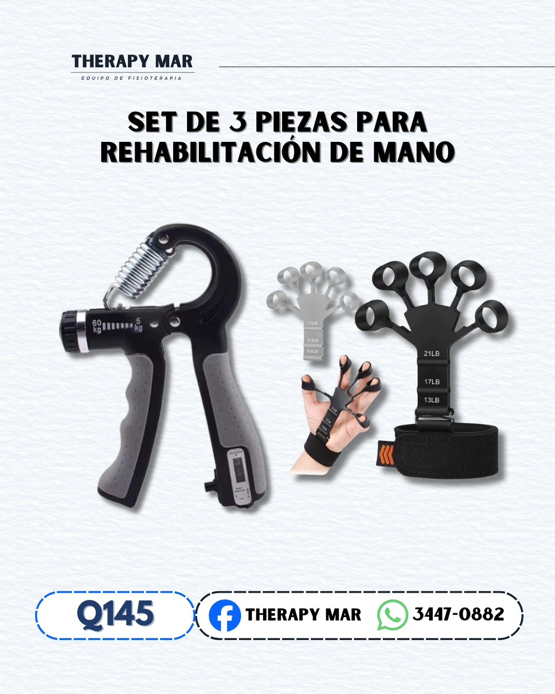 Rehabilitación de mano (set de 3 piezas)