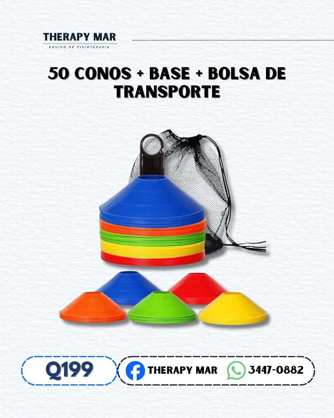 Conos para rehabilitación y entrenamiento (set de 50 unidades)