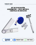 Goniómetro + cinta métrica + martillo de reflejos