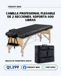 Camilla profesional, plegable de 2 secciones