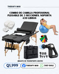 Camilla profesional plegable de 3 secciones