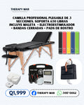 Camilla de 3 segmentos + electroestimulador + pads de rostro + maleta de transporte + bandas cerradas