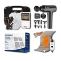 Twin stim plus + masajeador de percusión pro + caja de 16 electrodos + manta térmica king size